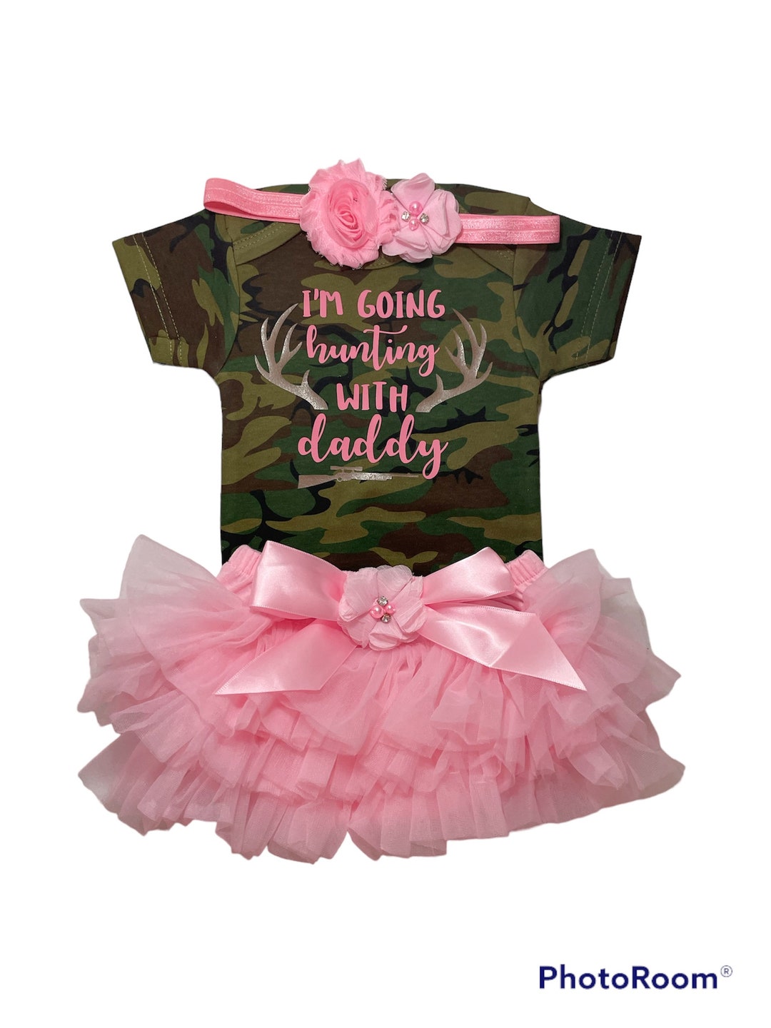 Baby Girl Camo Outfit Baby Girl Hunting Outfit Baby Etsy