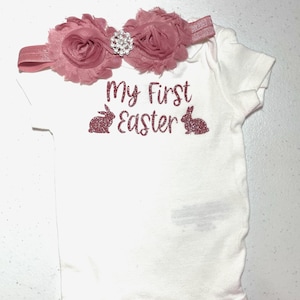 Baby Girl Easter Bodysuit, Baby Girl’s First Easter, Girl My First Easter