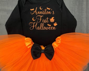 Baby Girl Halloween Outfit, Girl First Halloween Tutu Set, Girl First Halloween Outfit, Girl 1st Halloween Outfit