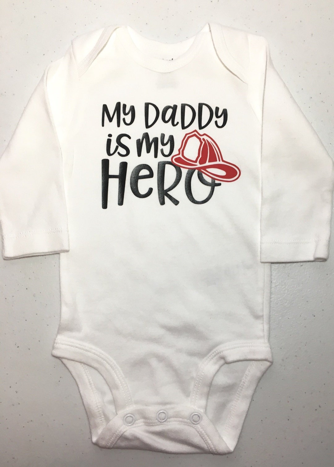 Daddy's New Probie Firefighter Baby Bodysuit – 100% Cotton, Short Sleeve, Snap Closure, Made In USA