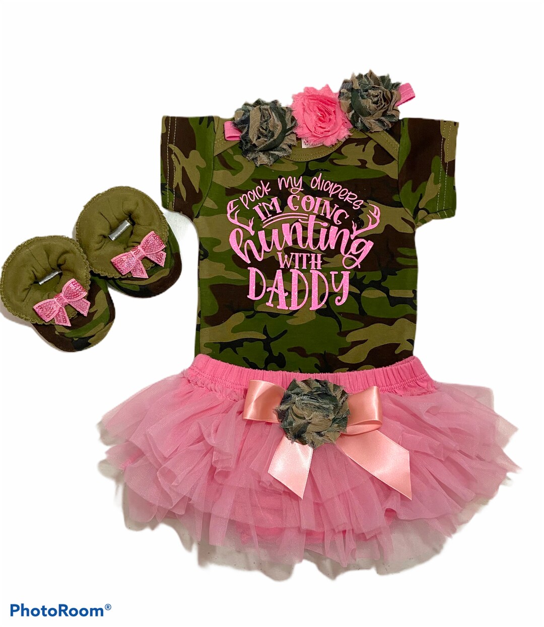 Baby Girl Camo Outfit, Baby Girl Hunting Outfit, Baby Girl Camo Clothes