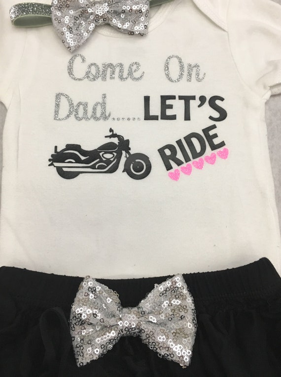 Baby girl biker outfit Baby girl motorcycle outfit Daddy s biker babe Biker baby outfit Baby biker bodysuit Baby motorcycle