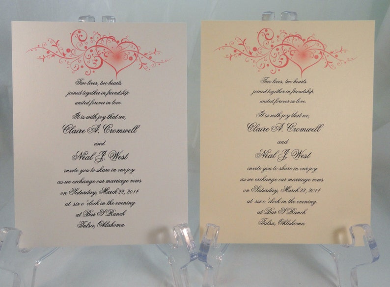 50 HEARTS Invitations for Weddings or any Occasion Customized for You