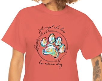 Dog Rescue Mom, Mothers Day Gift, Dog Rescue Love, Unisex Heavy Cotton Tee, Gift for Mom, Dog Person Gift, Rescue Person