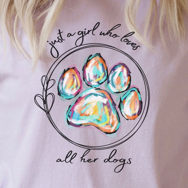 Gift Dog Love Womans Tshirt, Back and Front, Mother's Day Gift, Womans Gift, Quality Unisex Garment-Dyed T-shirt