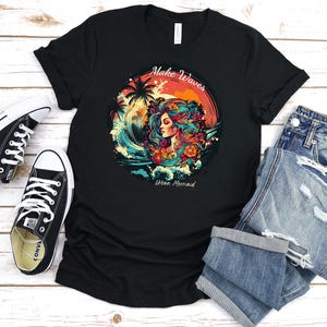 Make Waves Urban Mermaid T-Shirt - Soft Bella Canvas Black Tee - Beach & Surf Style