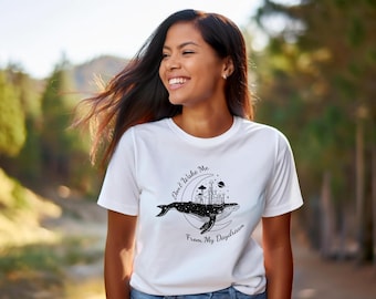 Don't Wake Me From My Daydream Whale T-Shirt Mystical Celestial Meditation Tee with Mushrooms-Planet-Stars and Moon