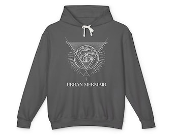 Urban Mermaid Sacred Geometry Flower Design - Comfort Colors Hoodie -Unisex Lightweight Hooded Sweatshirt - Yoga Hoodie - Boho Vibe