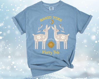 Merry Yule Solstice T-Shirt Magic Time Soft Comfort Colors Unisex Garment-Dyed T-shirt