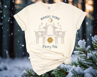 Merry Yule Solstice T-Shirt Magic Time Light Color Soft Comfort Colors Unisex Garment-Dyed T-shirt