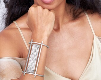 Large Silver Cuff Bracelet, Extra Wide Cuff Bracelet, Chunky Cuff Bracelet, Egyptian Bracelet, Unique Cuff Bracelet, Statement Bracelet