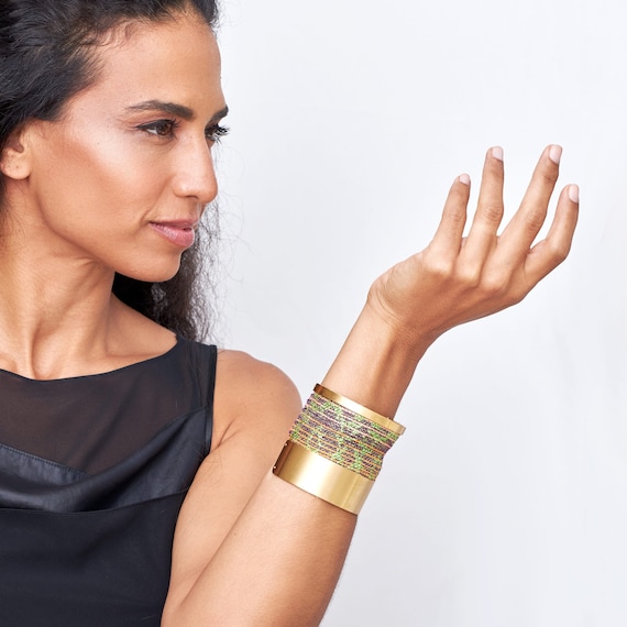 Women's fashion Multilayer Wrap crystal Leather wide Cuff Bangle Bracelet  cute jewelry | Wish