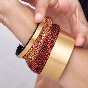 Thick Gold Cuff Bracelet, Wide Gold Bangle Bracelet, Large Bracelet, Gold Arm Cuff, Open Bangle Bracelet, Adjustable Bracelets For Women