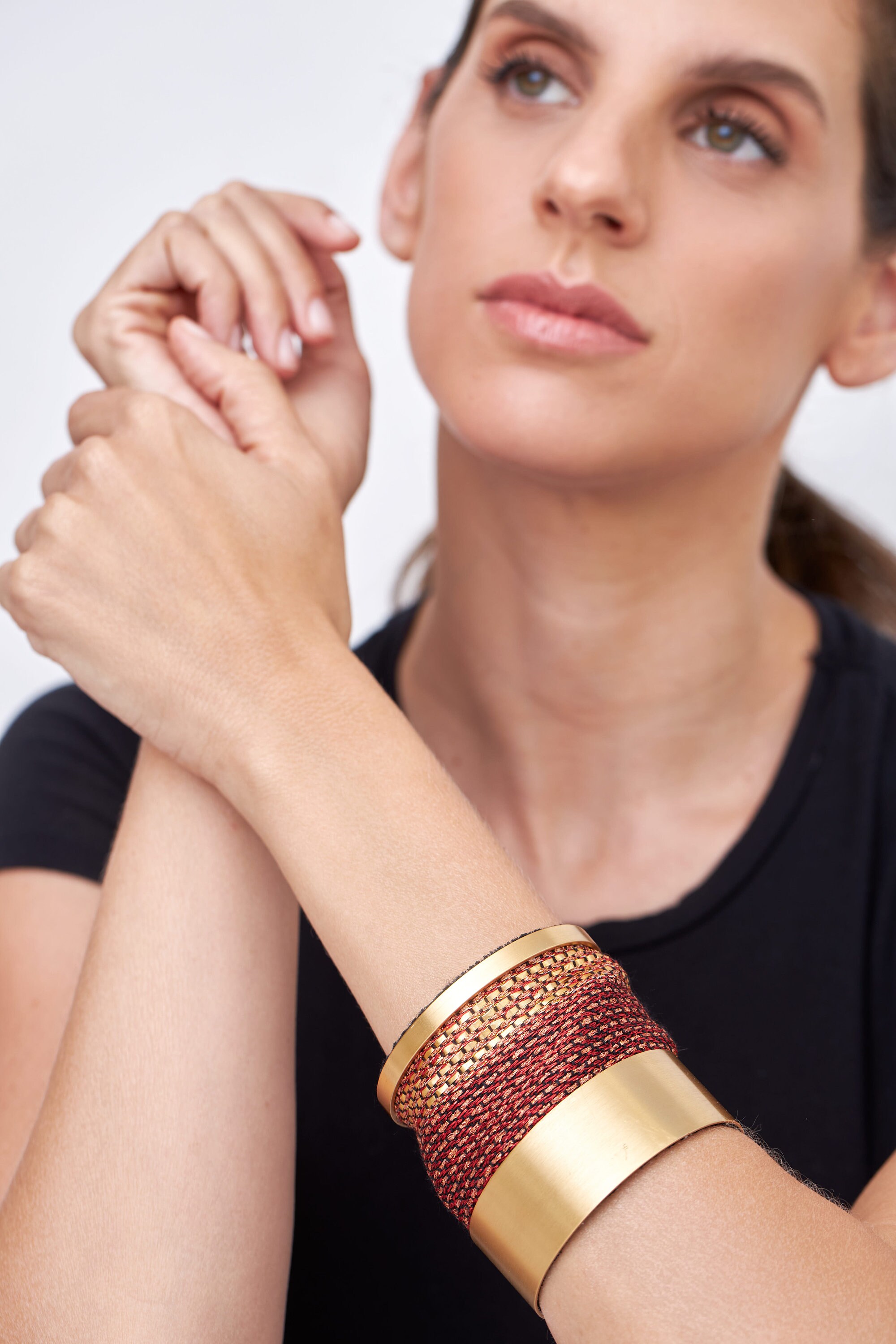 Thick Gold Cuff Bracelet, Wide Gold Bangle Bracelet, Large Bracelet