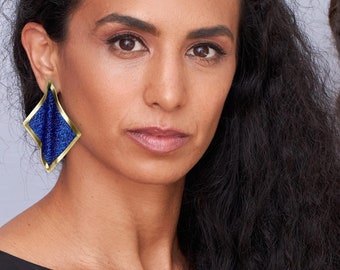 Blue Statement Earrings