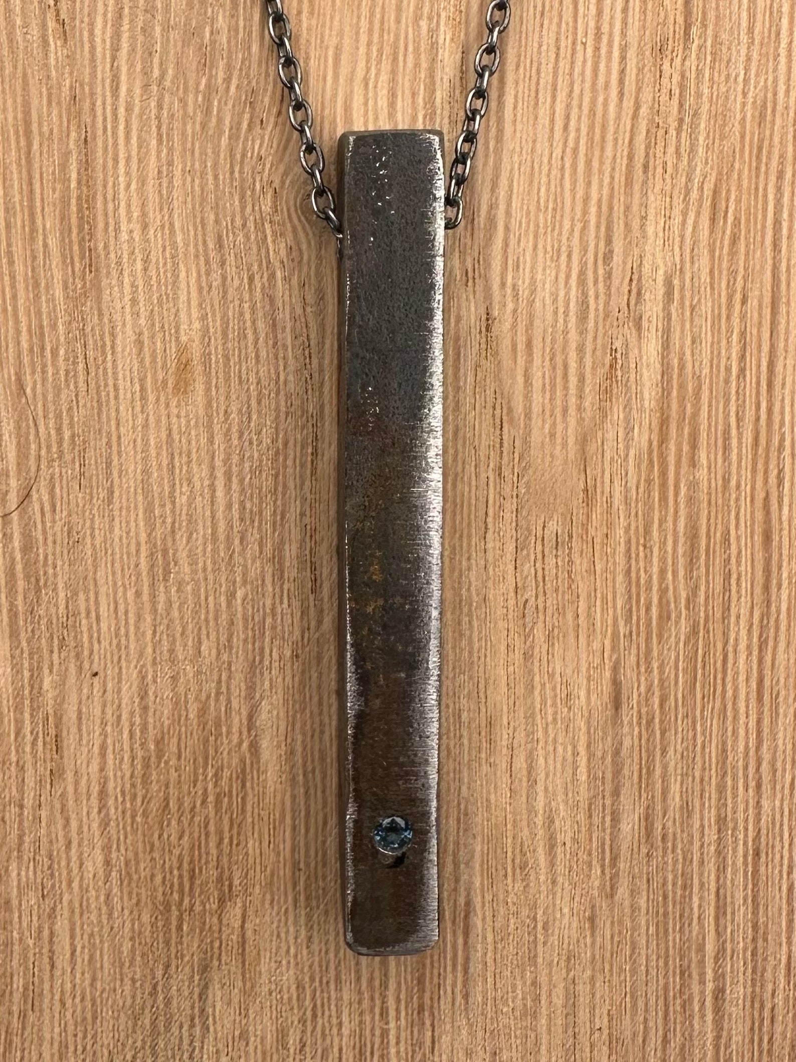 Raw Crystal Necklace Unique Mens Necklace Men Bar Necklace Etsy