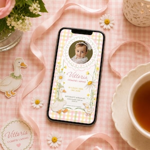Invito Digitale Bimba - invito festa - invito digitale personalizzato - battesimo - compleanno - bambina