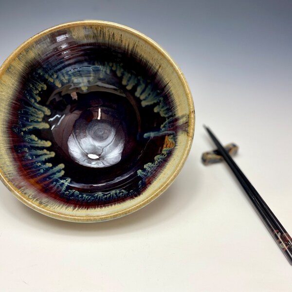 Noodle Bowl With Chopstick Holder Etsy