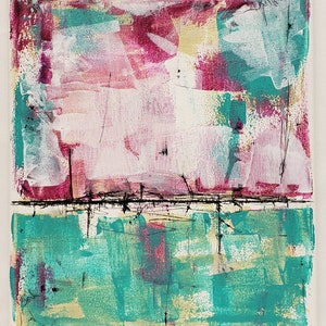 No.954 Originale Astratto Moderno Minimal Contemporary Painting di K.A.Davis