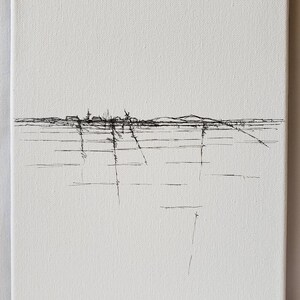 No.558 Original Abstract Modern Minimal Urban Landscape Drawing By K.A.Davis