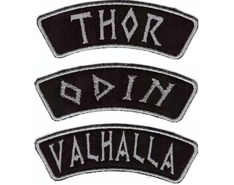 Geborduurde Viking-patch: Thor, Odin, Valhalla-appliqué