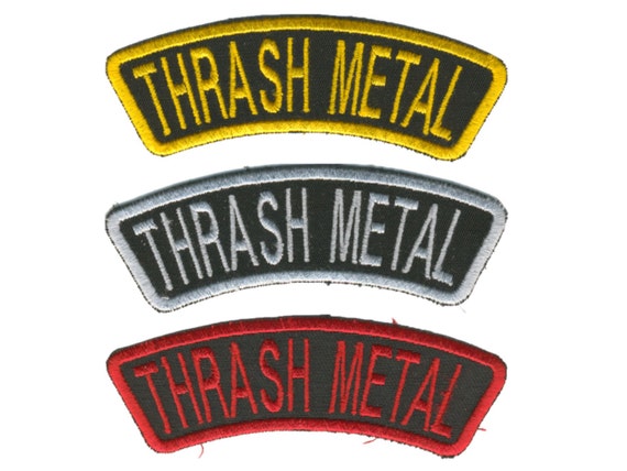 Thrash Metal Embroidered Patch, Iron-On Applique