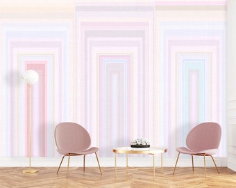 Butter Mint Abstract Wall Mural, Blush Wall Mural, Nursery Wallpaper, Removable Wallpaper, Geometric Pastel Wallpaper, Pastel Wallpaper