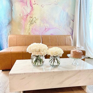 Bubble Wall Mural, Blue Wall Mural, Peel And Stick Wallpaper, Removable Wall Mural, Wall Decal, Abstract Wall Art, Watercolor Wallpaper