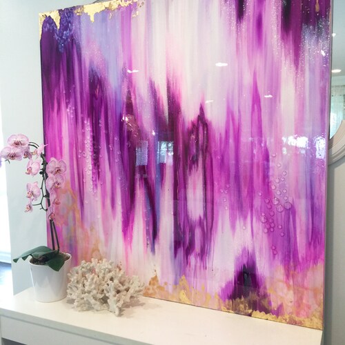 Gold Leaf Painting 'energy' Large Wall Art Painting Etsy