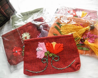 Floral Embroidered money purse