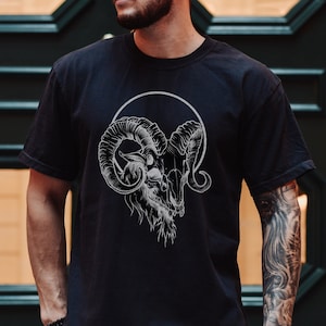 Dark Creepy Goat Shirt, Unisex Dark Shirt, Black Metal Fashion, Gift for Goth, Dark Aesthetic Gifts for Men and Women, Goth Occult Shirt
