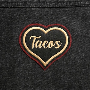Tacos Broderad Stryklapp, Flera Färger Finns, Unikt & Roligt Tillbehör