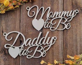 Mommy Chair Sign, Daddy Chair Sign, Baby Shower Chair Decor Sign, Mommy To Be, Daddy to Be, Baby Shower Decor, Wood Chair Sign