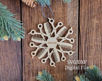 Hairstylist Gift Digital Download, Hairdresser Gift Laser File, Hairstylist Laser File, Christmas Ornament File, Hairstylist Ornament