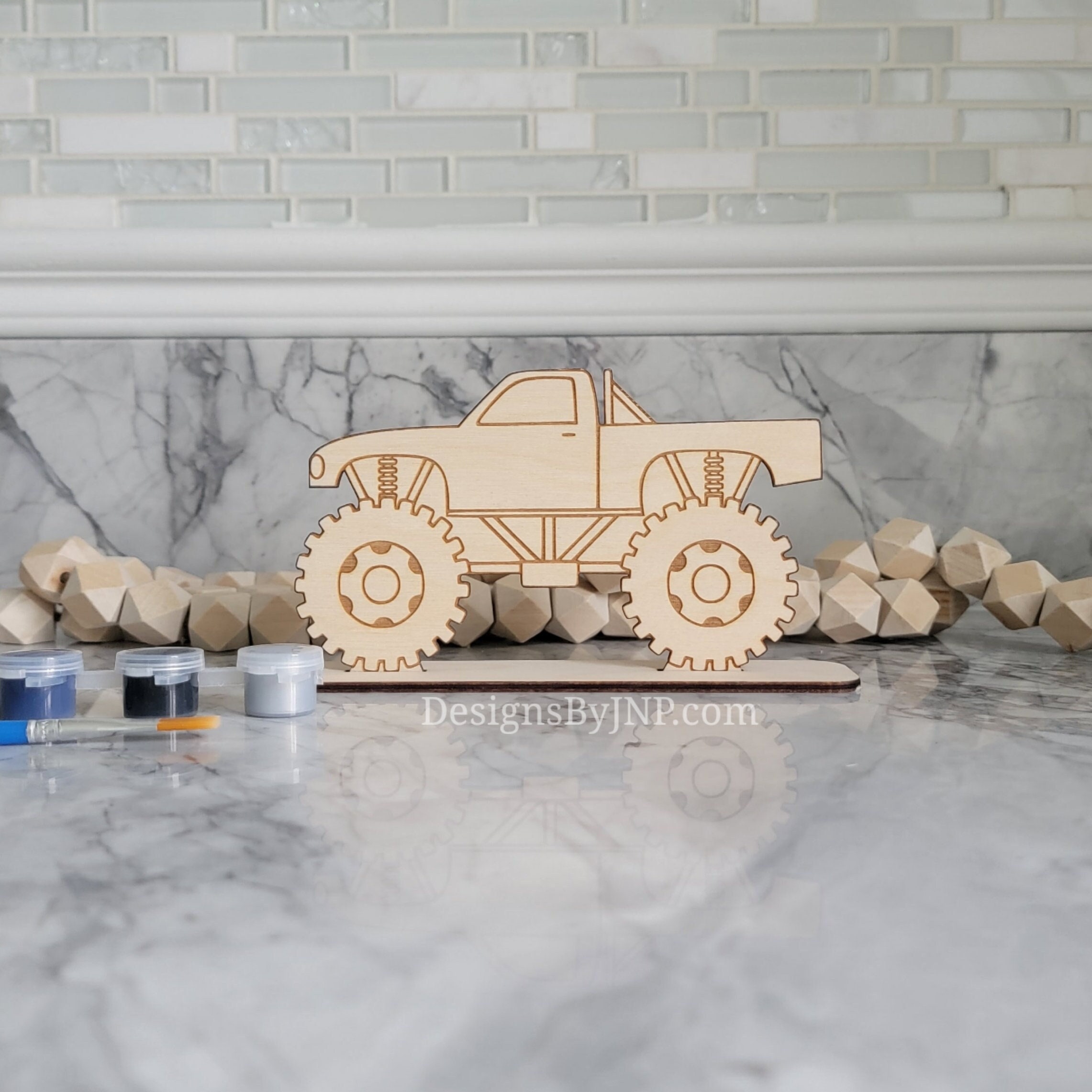 Make Your Own Monster Truck You Paint Monster Truck Kids Etsy