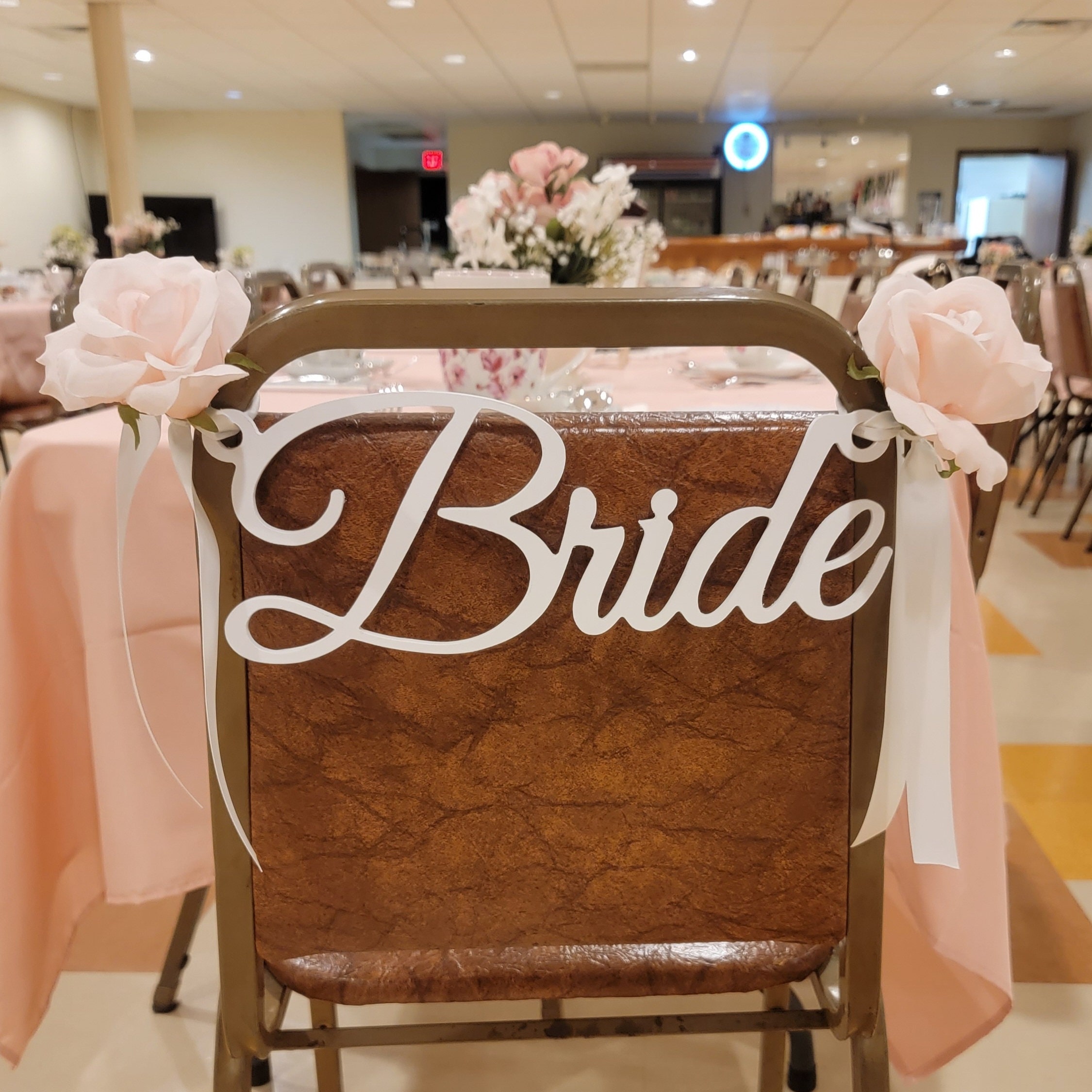 Bride Wedding Chair Sign Bridal Shower Chair Sign Mrs Chair Etsy