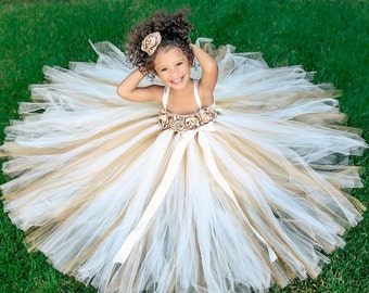 champagne tutu flower girl dresses
