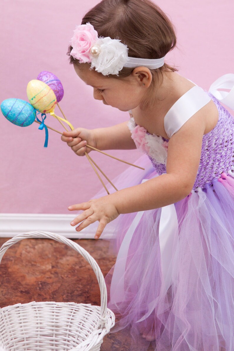 Easter tutu DressLavender Pink White Tutu Dress Toddler Etsy