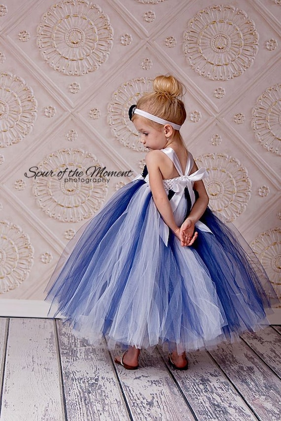 navy baby flower girl dress