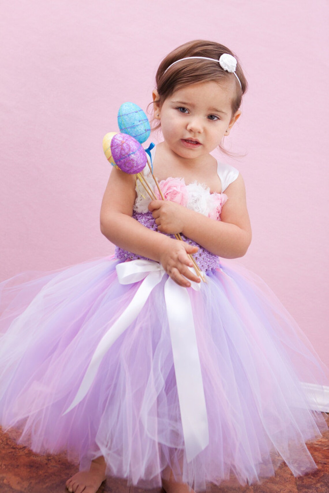 Easter tutu DressLavender Pink White Tutu Dress Toddler Etsy