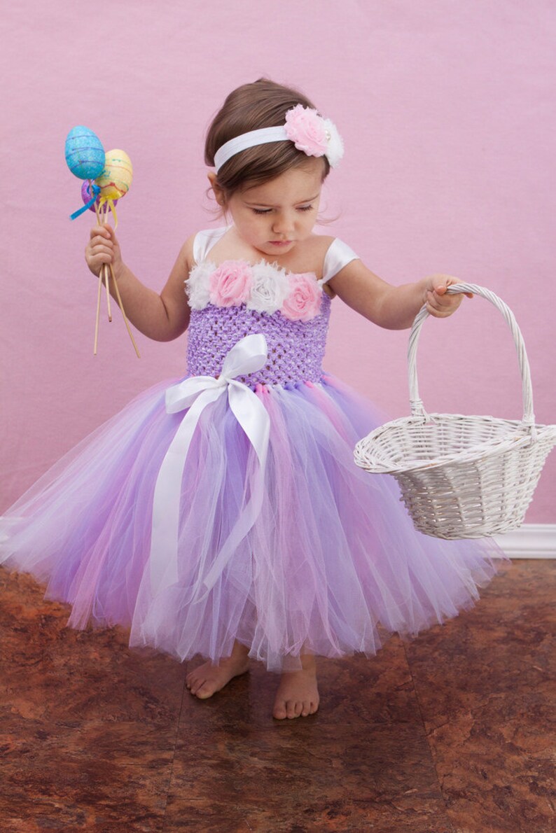 Easter tutu Dress-Lavender Pink White Tutu Dress Toddler ...