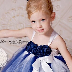 navy baby flower girl dress