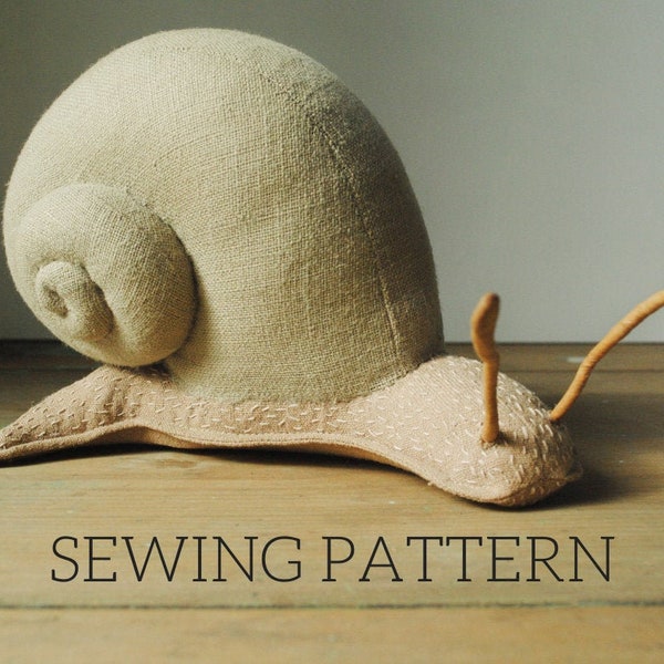 Snail soft toy digital sewing pattern / soft sculpture / PDF download
