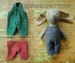 Miniature overalls and pants digital sewing pattern / toy doll clothing / dungarees, PDF download 