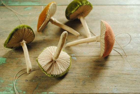 champignons colorés à la main et modèle sans couture de boule