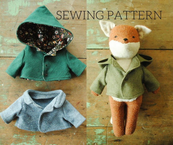 Miniature Coat PDF Sewing Pattern / Reversible Doll Jacket 