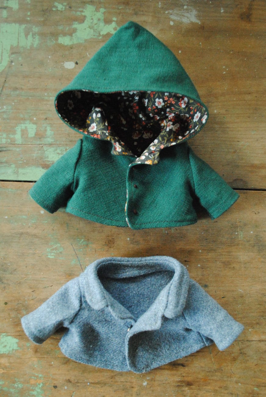 Miniature coat PDF sewing pattern / reversible doll jacket Etsy