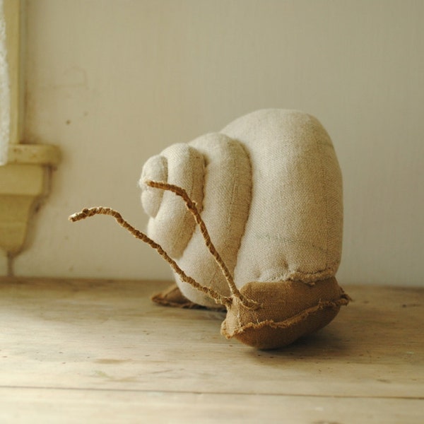 Giant snail soft sculpture /  textile art by Willowynn
