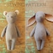 Bunny rabbit and bear stuffed animal doll sewing pattern / digital PDF download