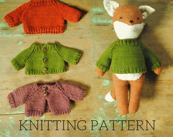 Miniature jumper & cardigan knitting pattern (digital download)